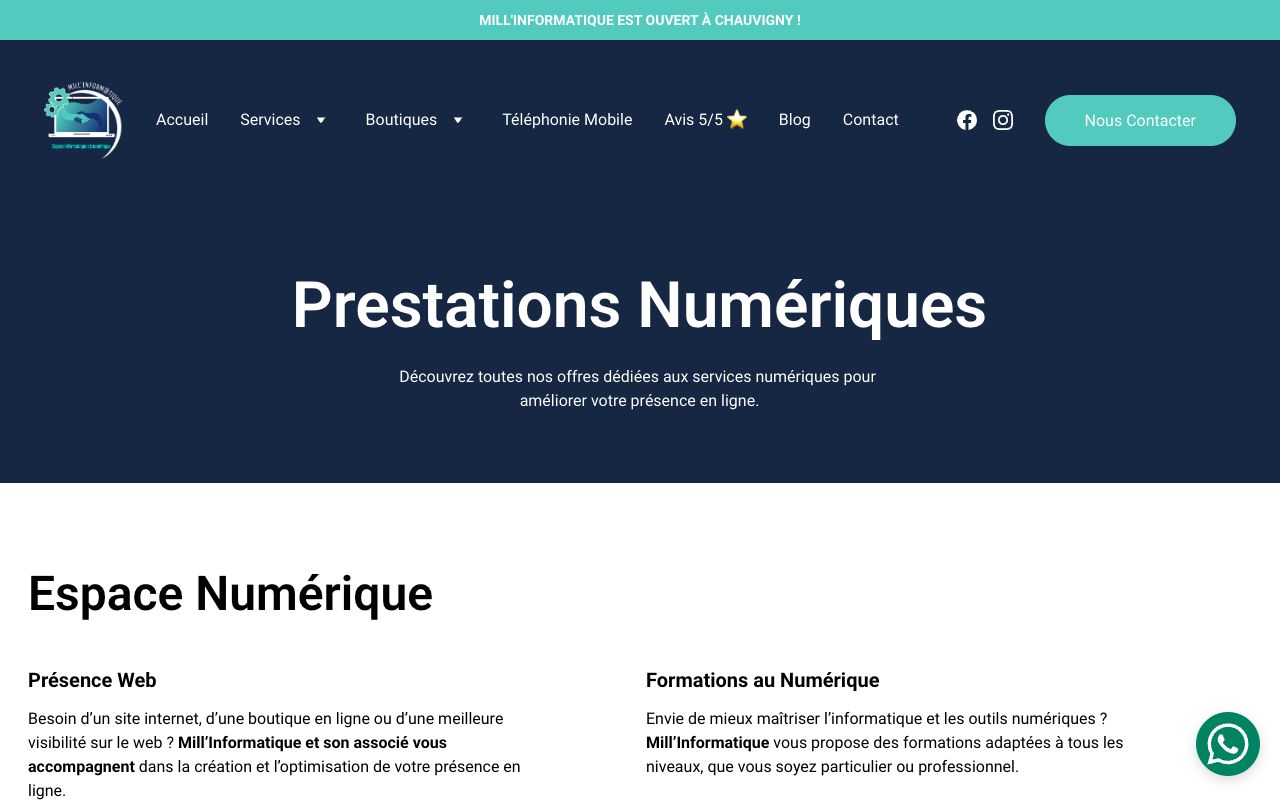 Mill’Informatique : présentation des prestations numériques